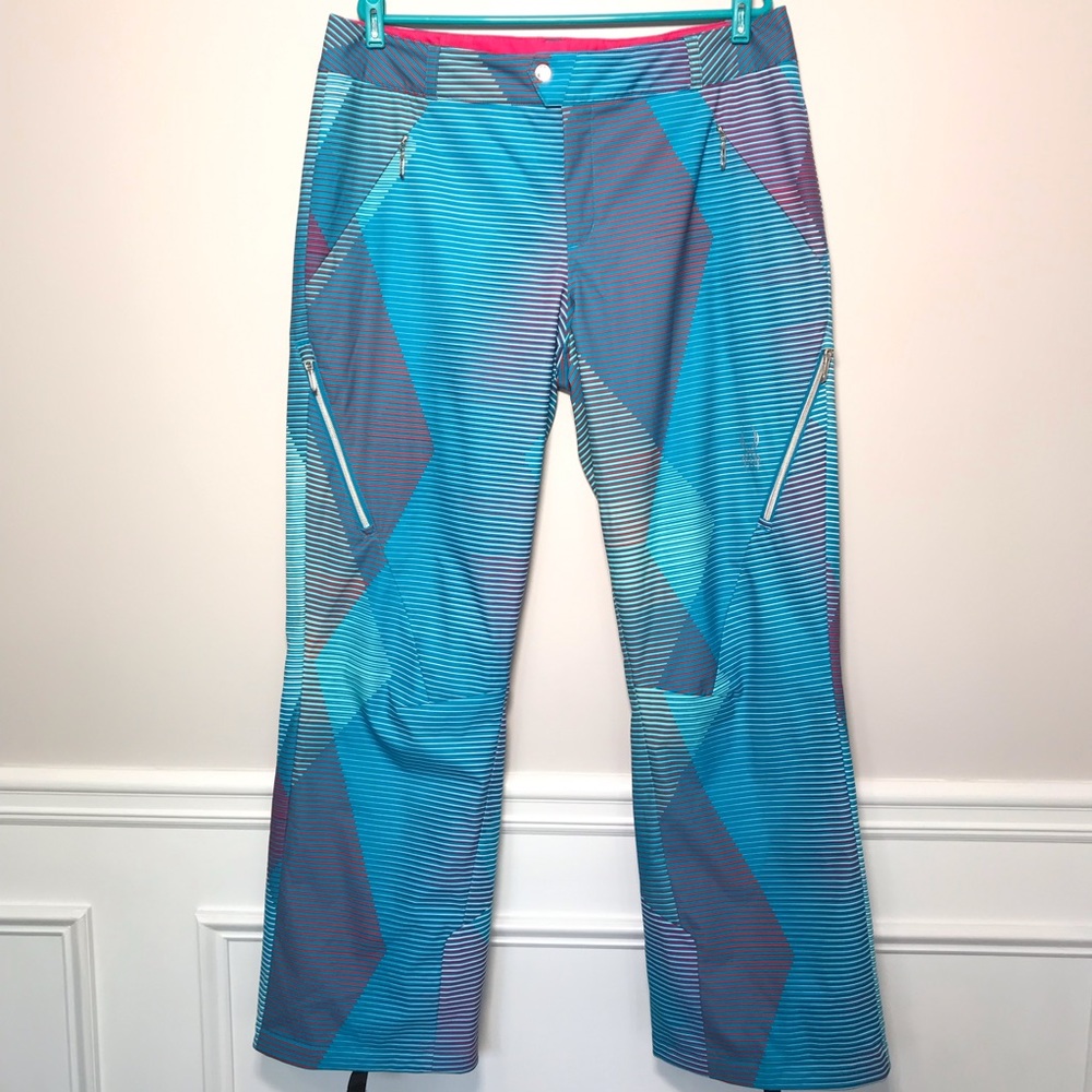 Spyder Striped Windproof Ski Or Snow Pants Size 14